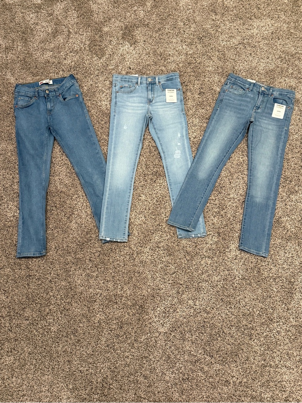 Signature by Levi Strauss Kids Three Blue Wash Jeans Set